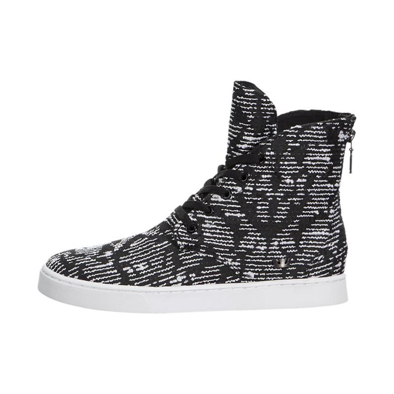 Buty Supra JOPLIN - Sneakersy Wysokie Damskie - Czarne Białe (MFAC-25638)